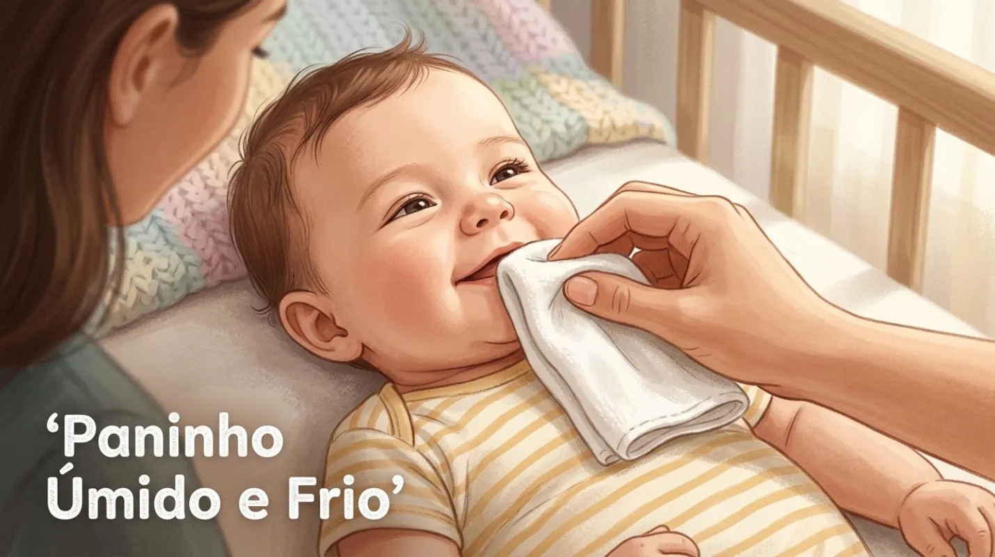 Bebê durante a fase de nascimento dos primeiros dentes